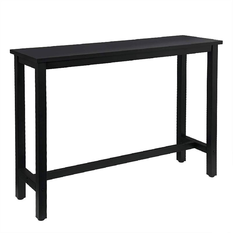 Table de bar moderne - modèle noir 19_0000214 - MDF de haute qualité, cadre en métal robuste, design élégant_0