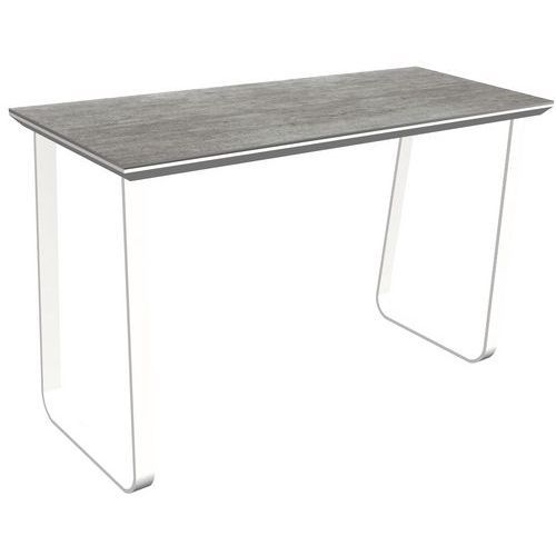 TABLE DE BAR SALT GRANDEALUMINIUM BLANC COMPACT CONCRETE - FLEXFURN