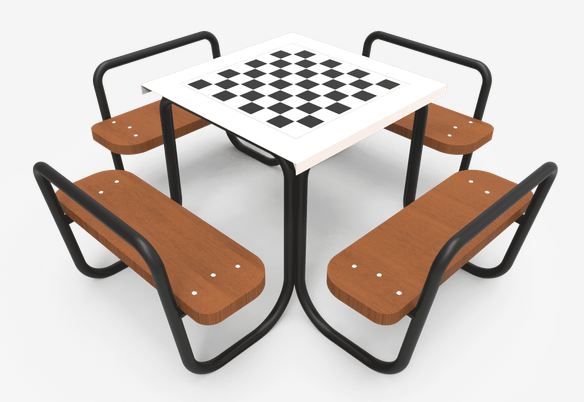 Table d'échecs VMA01 - bois de pin et acier avec traitement Ferrus_0