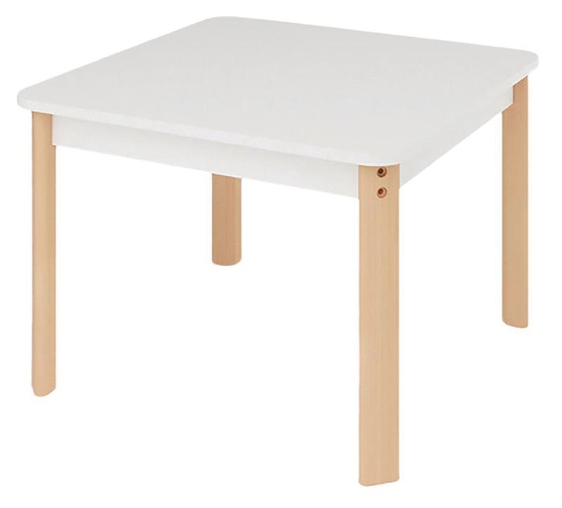 TABLE ERGO CARRÉE T6 - BLANC/HÊTRE - MANUTAN COLLECTIVITÉS
