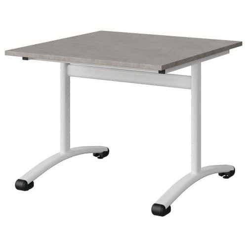 TABLE MALIBU 80X80 T4 DL STRA ABS BÉTON F186/BLC 9016