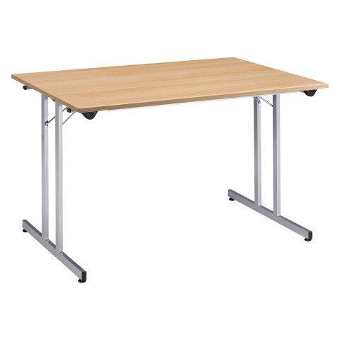 TABLE PLIANTE MULTI-USAGES L 120 X P 80 CM CHÊNE CLAIR / PIED ALUMINIUM