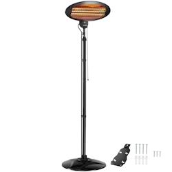Tectake Radiateur infrarouge Solaris Monolith 2000W réglable en hauteur - noir - 405075 - noir acier 405075_0