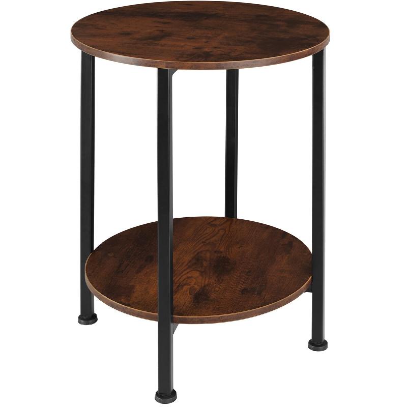 Tectake Table d’appoint BALLINA 45x64cm - Bois foncé industriel, rustique - 404217 - marron Bois manufacturé 404217_0