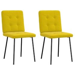 VidaXL Chaises à Manger Lot De 2 Jaune Velours - jaune 4101064_0