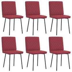 VidaXL Chaises à Manger Lot De 6 Rouge Bordeaux Similicuir - rouge 8721158569318_0