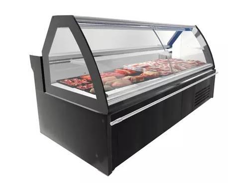Vitrine Kangar vitres bombées KANG13VB - plan d'exposition 820mm en inox aisi 304, froid ventilé, dégivrage naturel, longueur 130/200/260cm_0