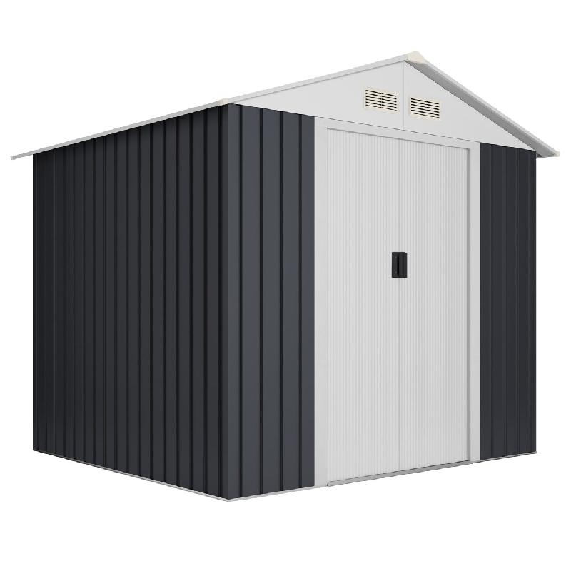 Wasabi - Abri Métal Avancé Seconde 4,1m² - 158x260x200cm - Abri extérieur métallique - Portes coulissantes - Rampa d'accès - Résistant - Sécur_0
