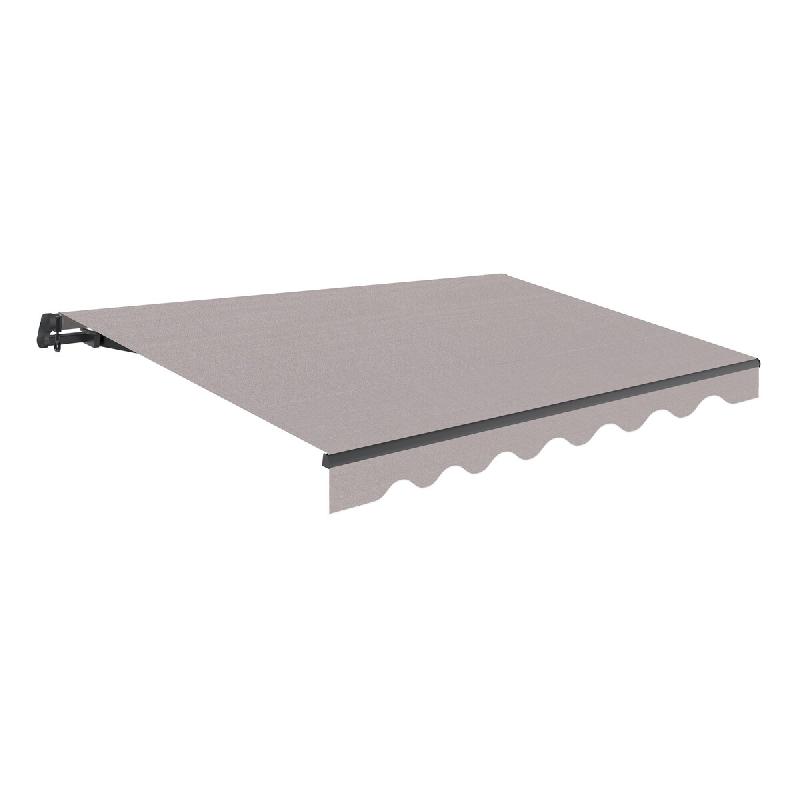 WASABI Store banne extérieur enroulable 4x2,5 gris en polyester – Structure en aluminium anthracite, inclinaison réglable - gris polyester BTK425065-E_0