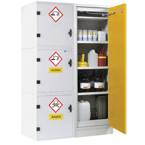 Armoire de sécurité passive gamme COMBIFIRE - 1180 x 600 x 1950 mm h - Réf NOVCFE 42195 - BIOLAB - 3+1 compartiments pour stockage multirisques_0