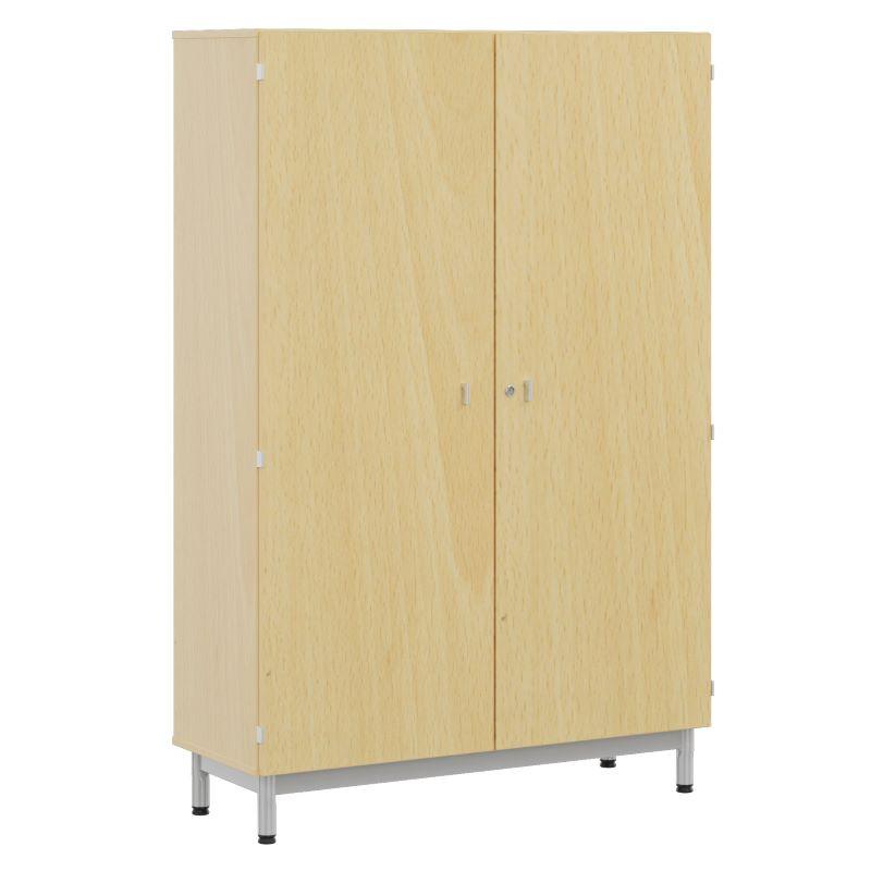 Armoire scolaire avec portes battantes - 2 clés numérotées, coloris hêtre miel - Fabriquée en France, normes NF et environnementales_0