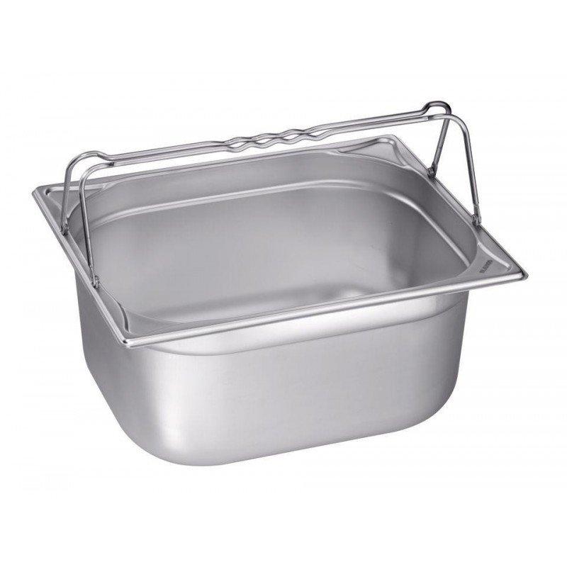 BAC GN BLANCO EN ACIER INOXYDABLE GN 2/3-100 AVEC POIGNÉES ÉTRIER - 100 MM, CAPACITÉ : 8,5 LITRES