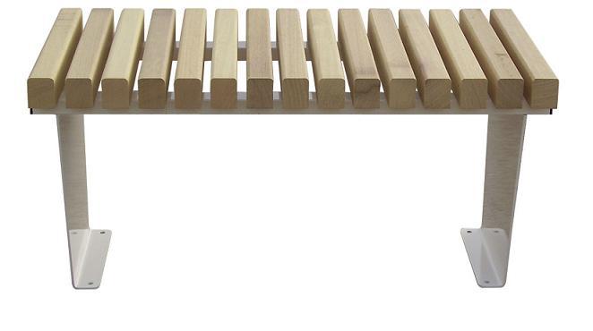 Banquette Romilly - Module de 1m - Assise acier 5 mm - Lames en bois exotique 50x60 mm_0