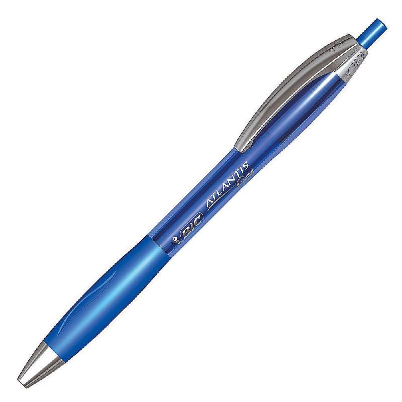 BIC STYLO BILLE BIC ATLANTIS GEL PREMIUM - ENCRE GEL - RÉTRACTABLE - 1 MM - BLEU (PRIX À L'UNITÉ)