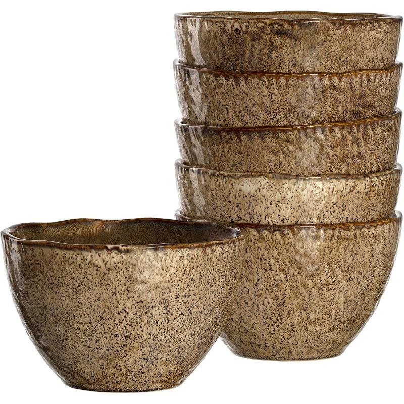 BOL ROND CÉRAMIQUE 15,3CM BEIGE - LOT DE 6 - LEONARDO - MATERA
