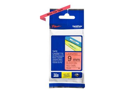 BROTHER TZE-421 RUBAN D'ÉTIQUETTE NOIR SUR ROUGE