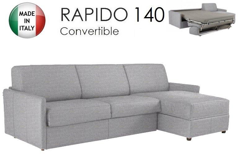 Canapé d'angle SUN convertible express 140cm tweed gris silex - Matelas 16cm haute résilience_0