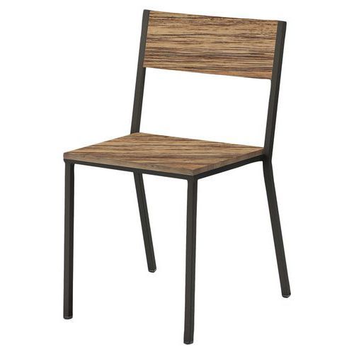 CHAISE TORONTO ASS/DOS PIN VIEILLI VEINÉ / ACIER ANTHRACITE - JAYSO