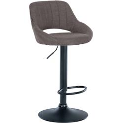 CLP Tabouret de bar Milet en Tissu et Pied métal Gris foncé/Noir - gris textile 321290_0