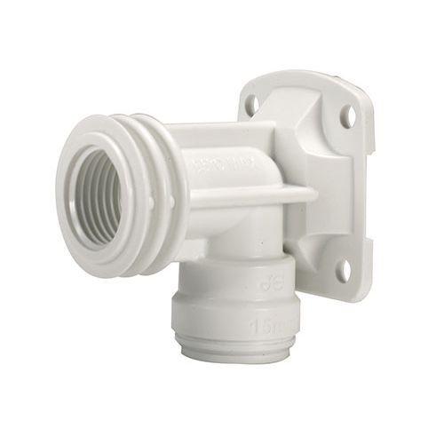 COUDE 90° SUR PLATINE ÉCROU LAITON - ACS - INSTANTANÉ - FEMELLE 15X21/15 MM - SPEEDFIT JOHN GUEST