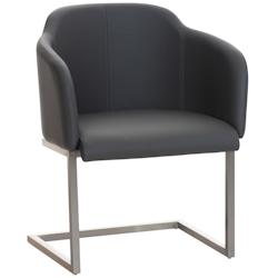 Décoshop26 - Chaise de salle à manger fauteuil visiteur design moderne en PVC gris et acier inoxydable 10_0001916 - gris 3000250736206_0
