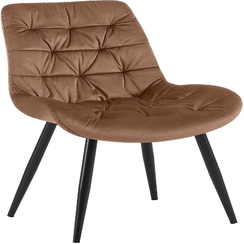 Décoshop26 - Chaise de salle à manger x1 en velours marron cadre en métal noir confort & élégance intemporelle 10_0007225 - marron métal 3000266001862_0