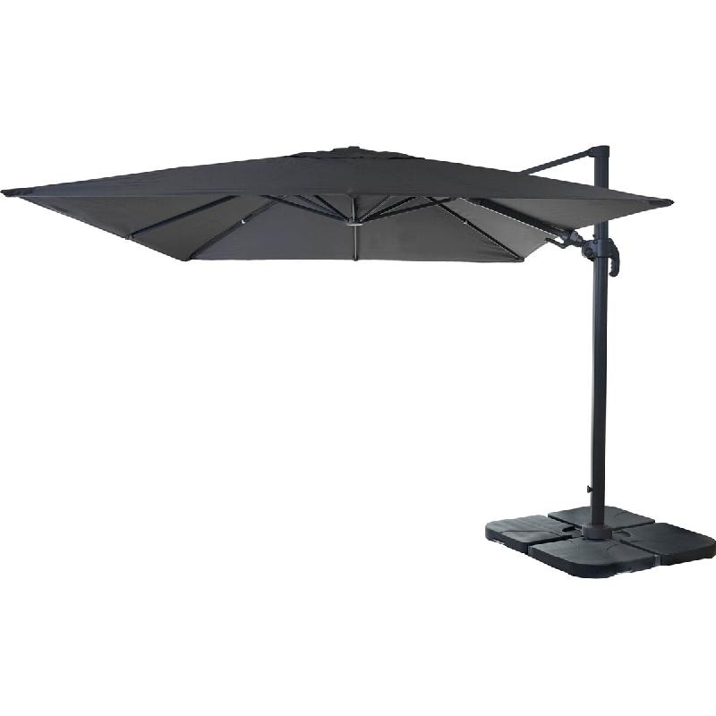 Décoshop26 - Parasol professionnel restaurant pour jardin terrasse 3x3m (Ø4,24m) pivotant, polyester aluminium/acier 23kg 04_0003444 - aluminium 300_0
