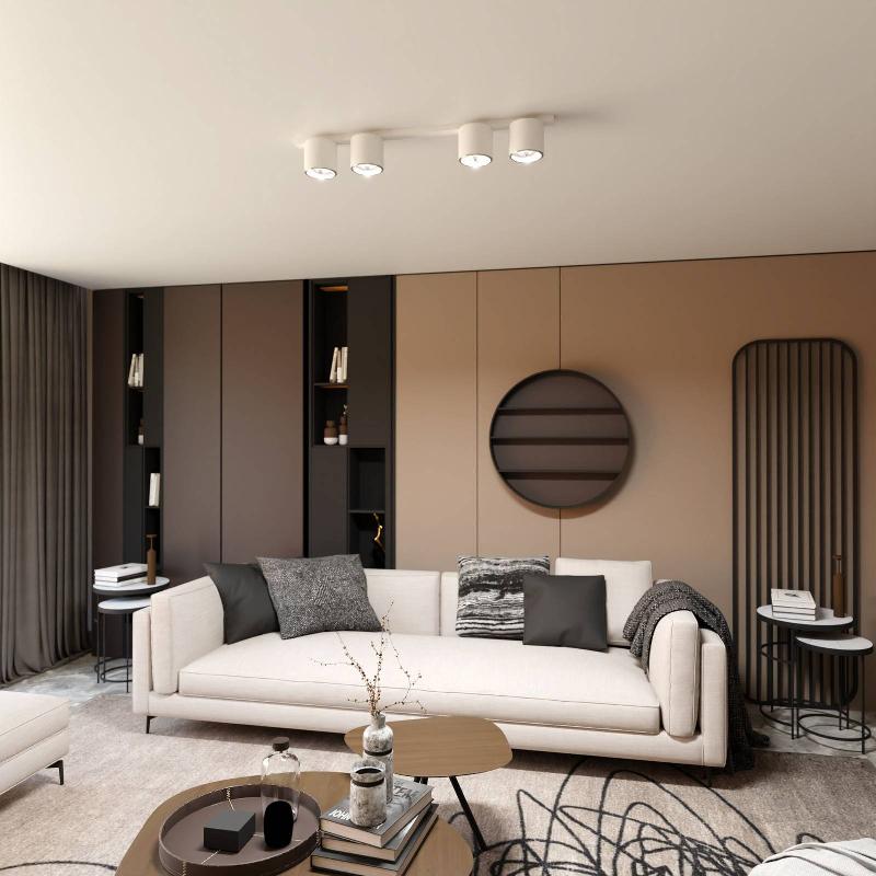 EMIBIG LIGHTING PLAFONNIER NANO, BLANC, À 4 LAMPES, MÉTAL