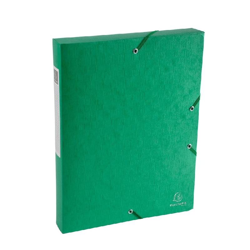 Exacompta - Réf. 50813E - 10 boites de classement Exabox Dos 40mm Carte lustrée Scotten - A4 - Vert - vert en carton 50813E_0