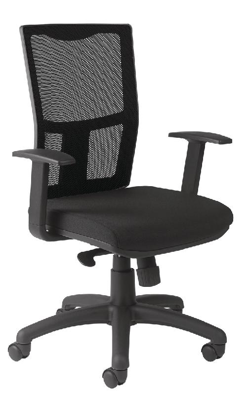FAUTEUIL RITZ RÉGLAGE LOMBAIRE ACCOUDOIRS FIXES ASSISE TISSU COLORIS NOIR - MANUTAN COLLECTIVITÉS