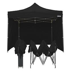 Tente pliante 3x3m - Pack côtés avec 4 murs - Acier 31mm - Polyester 320g - Noir - FRANCE BARNUMS_0