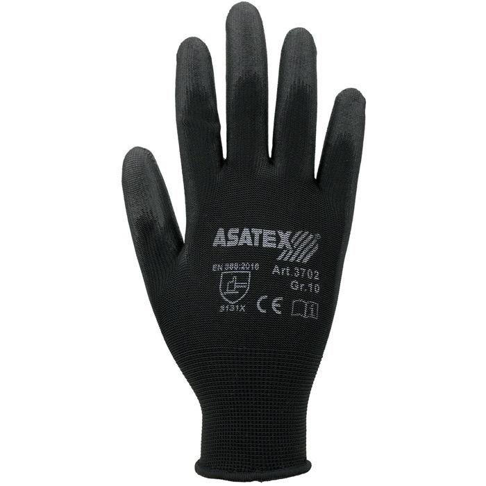 Gants de manutention taille 9 noir - EN 388 Catégorie EPI II - Nylon avec polyuréthane ASATEX_0