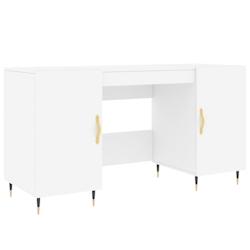 Helloshop26 - Bureau table poste de travail meuble d'ordinateur informatique étude 140 x 50 x 75 cm bois d'ingénierie blanc 02_0023510 - 3000214359250_0