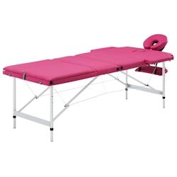 Helloshop26 - Table de massage pliable 3 zones Inox rose 02_0001827 - 3000089131531_0