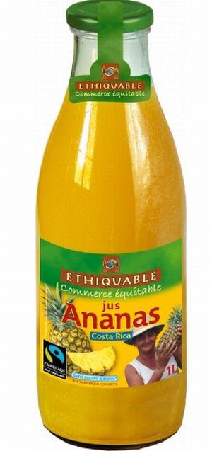 Jus d'ananas Costa Rica 100% équitable - 1L x 6 bouteilles en verre_0