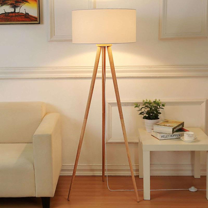 LINDBY LAMPE SUR PIED CHARLIA, BLANC, BOIS, HAUTEUR 150CM