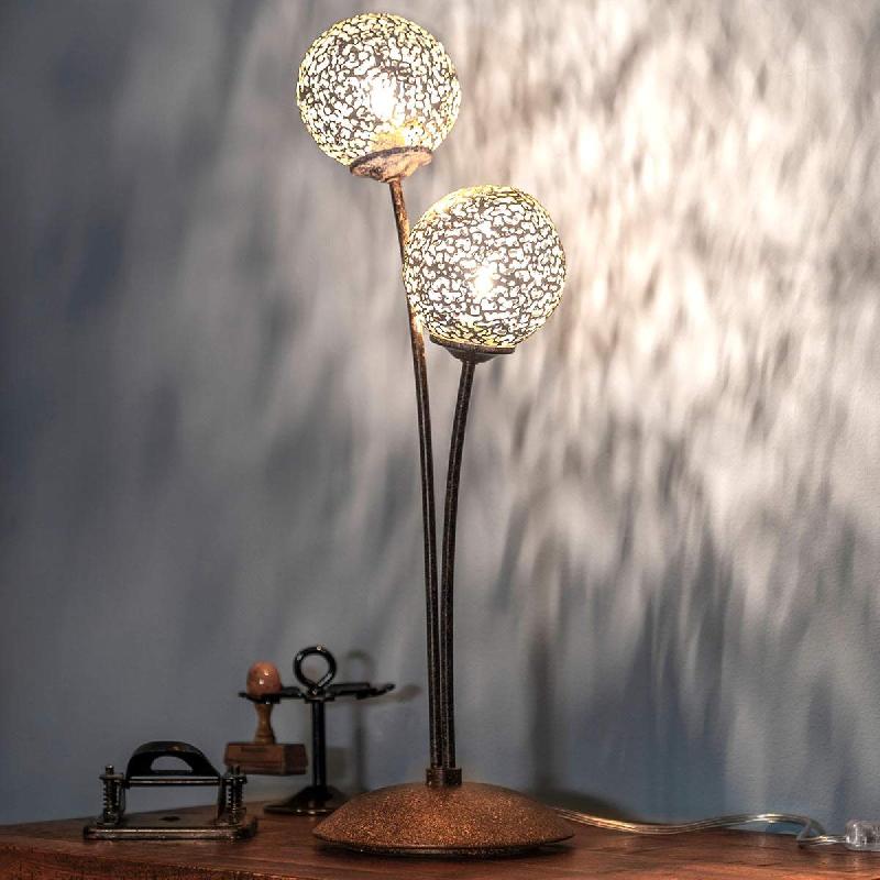 PAUL NEUHAUS LAMPE DE TABLE GRETA, ROUILLE/OR, MÉTAL, À 2 LAMPES, G9