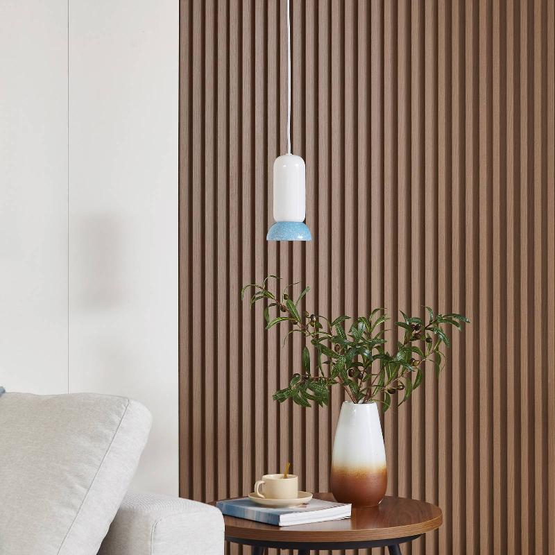 LINDBY SUSPENSION KERIMI, CRÈME/BLEU, 1 LAMPE