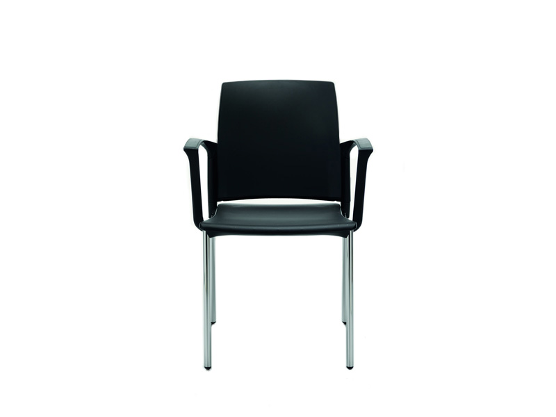 Lot de 2 chaises de collectivité Milo - Assise polypropylène - Empilable - Coloris blanc ou noir_0