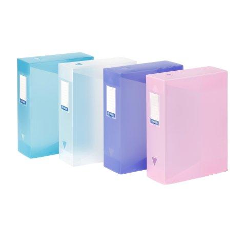 LOT DE 4 - BOÎTE DE CLASSEMENT CLASS DOC - A4 - DOS 10 CM - POLYPROPYLÈNE PROPYSOFT VIQUEL - COLORIS ASSORTIS