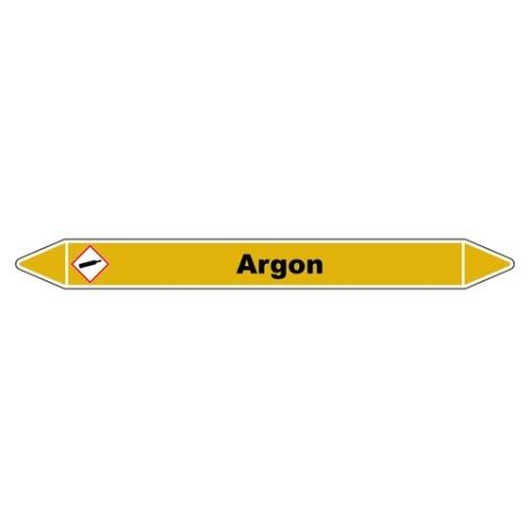 LOT DE 5 - MARQUEUR DE TUYAUTERIE - ARGON - NFX 08-105 - VINYLE LAMINÉ 450 X 52 MM