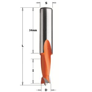 MÈCHE À PERCER CARBURE MULTIBROCHES POUR TROUS BORGNES - DIAMÈTRE 7MM - LONGUEUR TOTALE 57MM - CMT 361