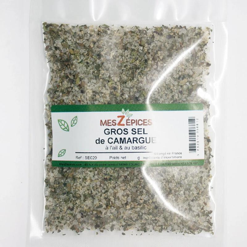 MesZépices - Gros sel de Camargue à l'ail et au basilic - Sachet de 100 g - 3662310006812_0