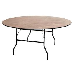 Oviala Business Table pliante ronde en bois 8 places 150cm - Oviala - marron Bois massif 105469_0