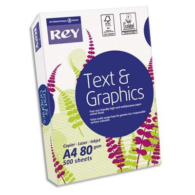 PAPIER TEXT AND GRAPHICS  - EXTRA BLANC - 80 G - A4 - RAMETTE DE 500 FEUILLES - LOT DE 5