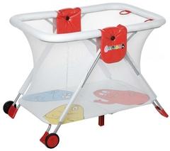 PARC PLIANT B-PLAY - ROUGE + ANNEAU DE DENTITION