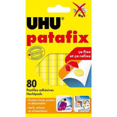 PASTILLES ADHESIVES PREDECOUPEES REUTILISABLES PATAFIX UHU - SACHET DE 80
