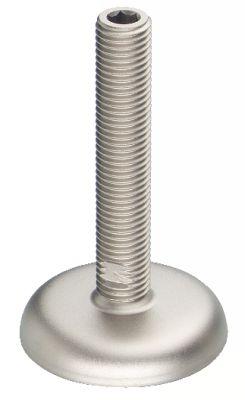 Pied inox avec semelle et écrou (35-16) - base et écrou en inox AISI 304 - tige filetée inclinable AISI 303_0