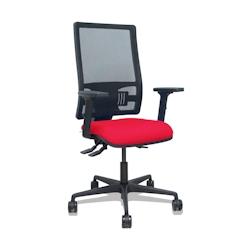 Piqueras y Crespo Silla Bormate asincro malla negra asiento bali rojo brazos 2D ruedas 65mm - rouge multi-matériau 405ASM840B350B2B68R65L_0