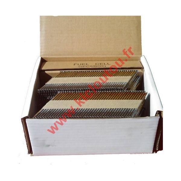 POINTES 34° CRANTEES ACIER 3.1X90 BOITE DE 2200 AVEC GAZ